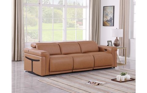 1126 Divanitalia Cognac Top Grain Italian Leather Power Reclining Sofa With Dual Recliners And ... regarding Unveiling the Luxury of the Antonio Italian Leather Power Reclining Sofa with Headrests
